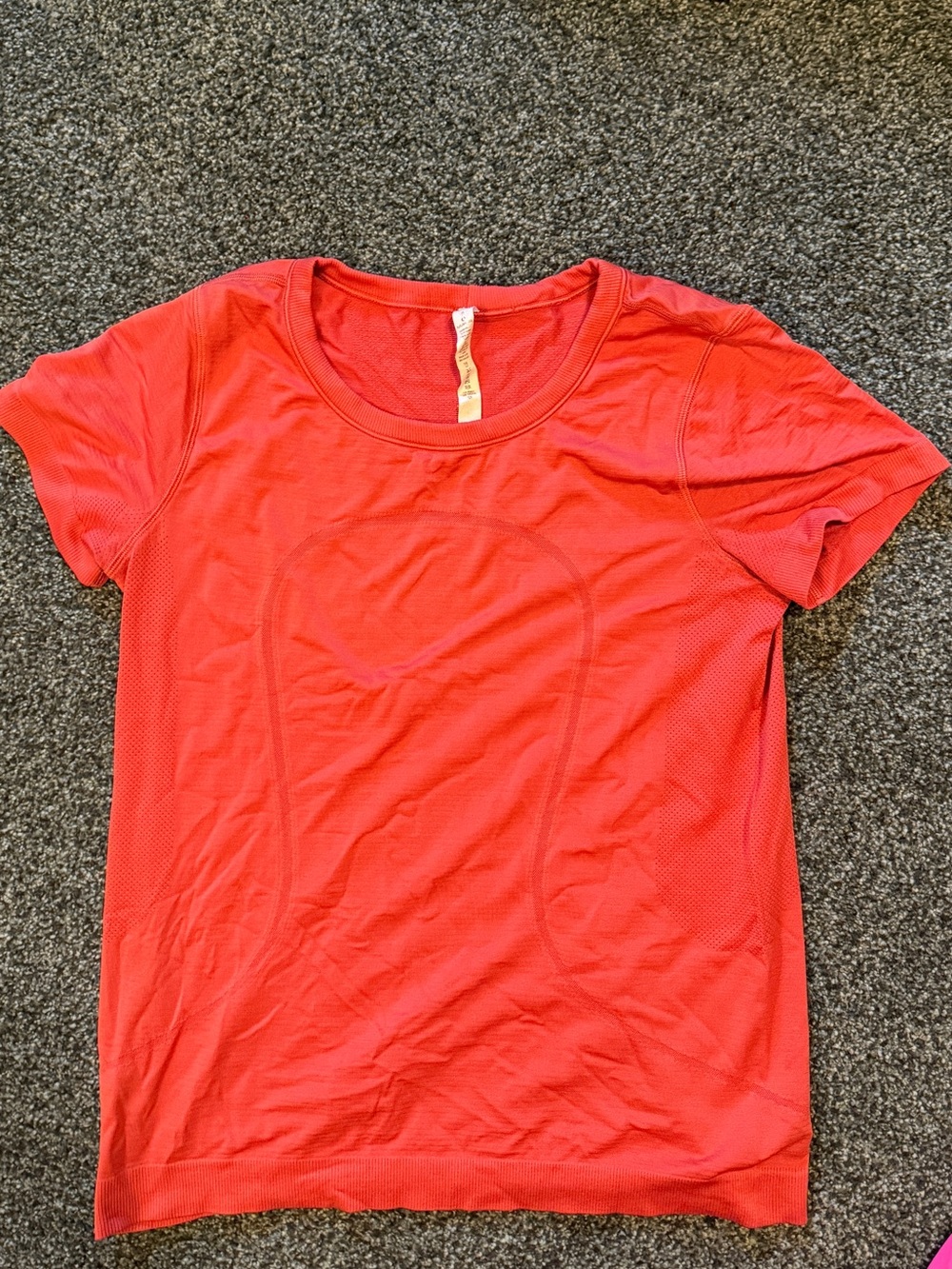 lululemon athletica Short-Sleeve Crew Active Tee — Coral